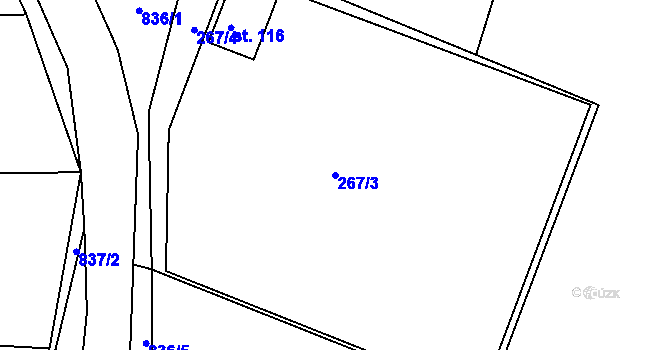 Parcela st. 267/3 v KÚ Libošovice, Katastrální mapa