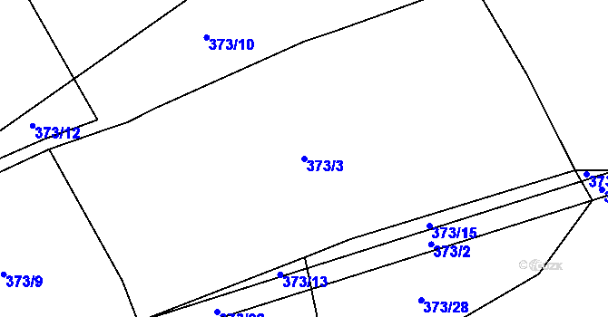 Parcela st. 373/3 v KÚ Libošovice, Katastrální mapa
