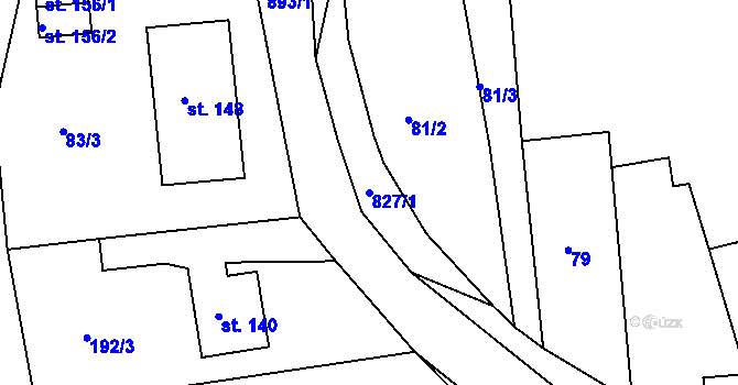 Parcela st. 827/1 v KÚ Libošovice, Katastrální mapa