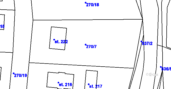 Parcela st. 270/7 v KÚ Libošovice, Katastrální mapa