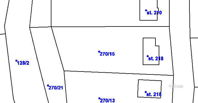 Parcela st. 270/15 v KÚ Libošovice, Katastrální mapa