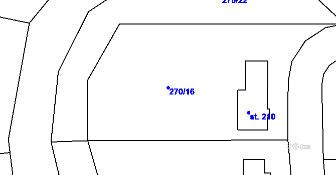 Parcela st. 270/16 v KÚ Libošovice, Katastrální mapa