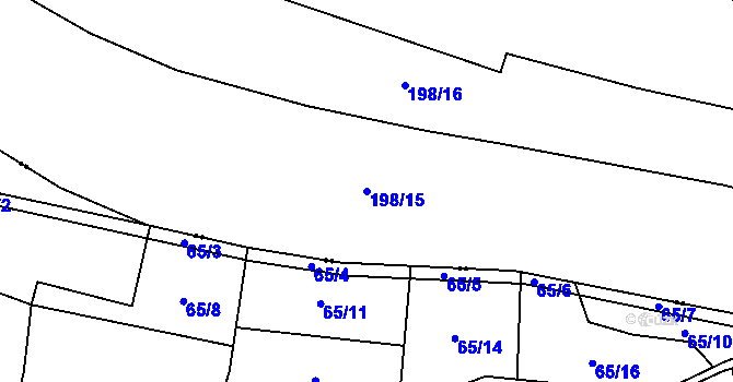 Parcela st. 198/15 v KÚ Libošovice, Katastrální mapa