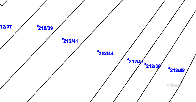 Parcela st. 212/44 v KÚ Libošovice, Katastrální mapa