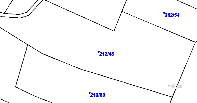 Parcela st. 212/45 v KÚ Libošovice, Katastrální mapa