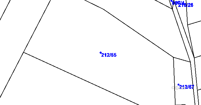 Parcela st. 212/55 v KÚ Libošovice, Katastrální mapa