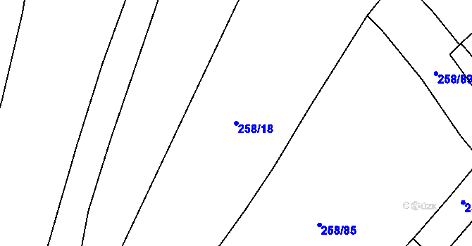 Parcela st. 258/18 v KÚ Libošovice, Katastrální mapa