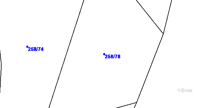 Parcela st. 258/78 v KÚ Libošovice, Katastrální mapa