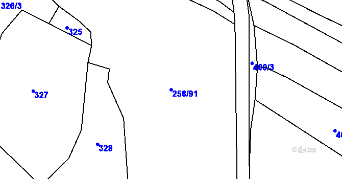 Parcela st. 258/91 v KÚ Libošovice, Katastrální mapa