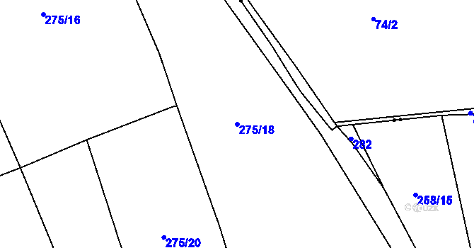 Parcela st. 275/18 v KÚ Libošovice, Katastrální mapa