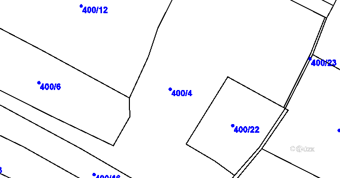 Parcela st. 400/4 v KÚ Libošovice, Katastrální mapa
