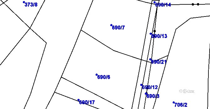 Parcela st. 690/18 v KÚ Libošovice, Katastrální mapa