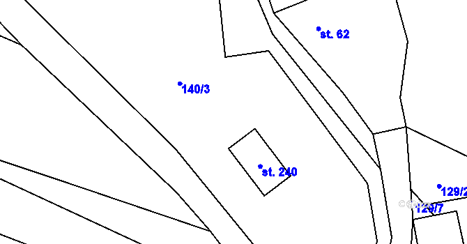 Parcela st. 140/3 v KÚ Libošovice, Katastrální mapa