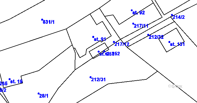Parcela st. 251 v KÚ Libošovice, Katastrální mapa