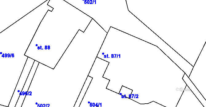 Parcela st. 87/1 v KÚ Malechovice, Katastrální mapa
