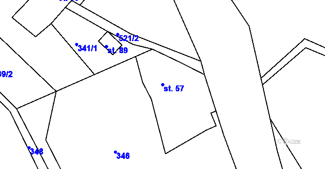 Parcela st. 57 v KÚ Rytířova Lhota, Katastrální mapa