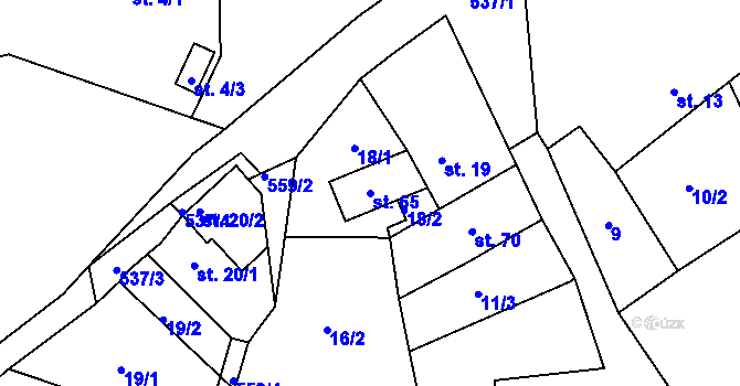 Parcela st. 65 v KÚ Rytířova Lhota, Katastrální mapa