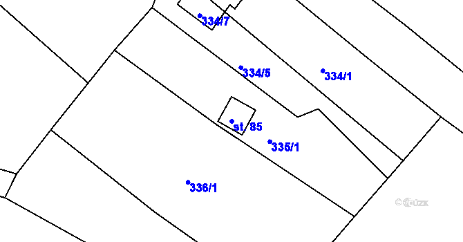 Parcela st. 85 v KÚ Rytířova Lhota, Katastrální mapa