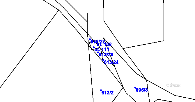 Parcela st. 111 v KÚ Vesec u Sobotky, Katastrální mapa