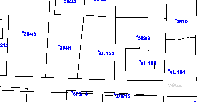 Parcela st. 122 v KÚ Libotenice, Katastrální mapa