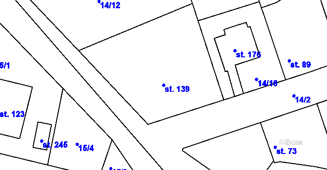 Parcela st. 139 v KÚ Libotenice, Katastrální mapa