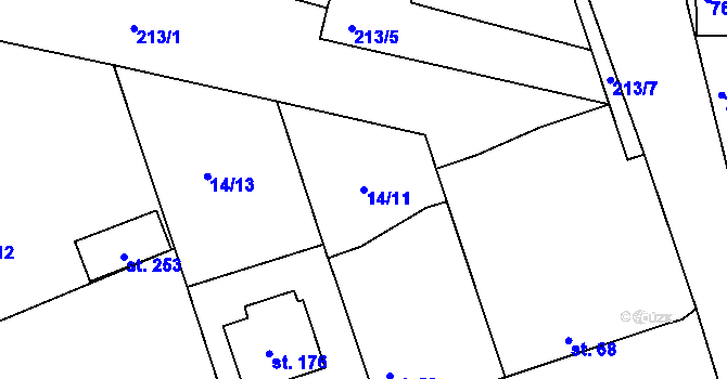 Parcela st. 14/11 v KÚ Libotenice, Katastrální mapa