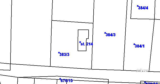 Parcela st. 214 v KÚ Libotenice, Katastrální mapa