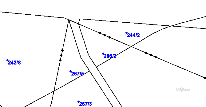 Parcela st. 266/2 v KÚ Libotenice, Katastrální mapa