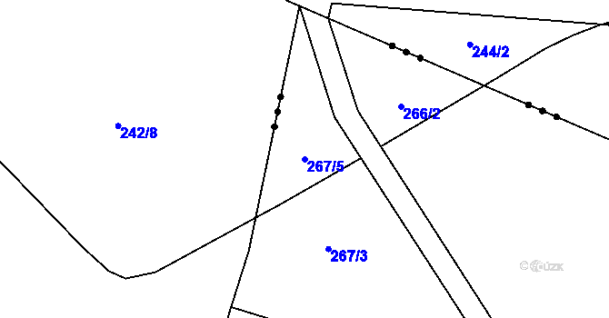 Parcela st. 267/5 v KÚ Libotenice, Katastrální mapa