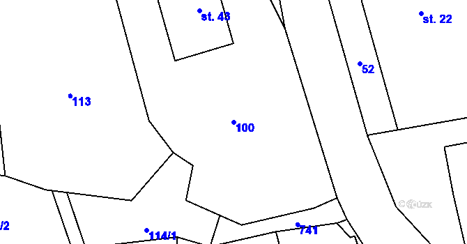 Parcela st. 100 v KÚ Libotov, Katastrální mapa