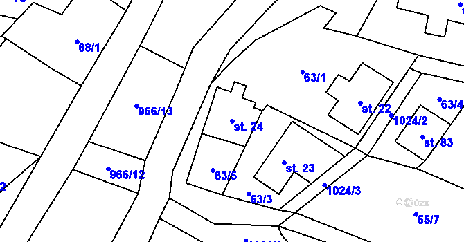 Parcela st. 24 v KÚ Čermná u Libouchce, Katastrální mapa