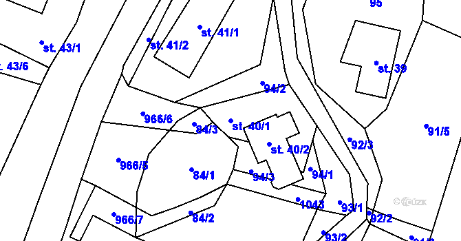 Parcela st. 40/1 v KÚ Čermná u Libouchce, Katastrální mapa
