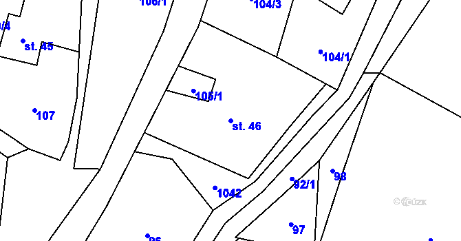 Parcela st. 46 v KÚ Čermná u Libouchce, Katastrální mapa