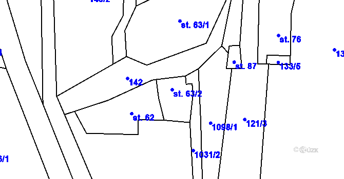 Parcela st. 63/2 v KÚ Čermná u Libouchce, Katastrální mapa