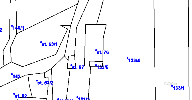 Parcela st. 76 v KÚ Čermná u Libouchce, Katastrální mapa
