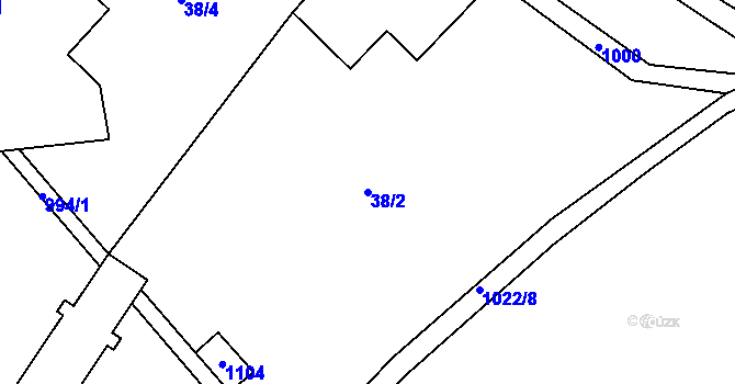 Parcela st. 38/2 v KÚ Čermná u Libouchce, Katastrální mapa
