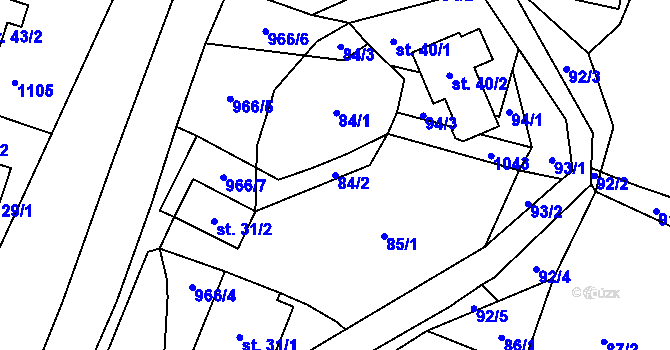 Parcela st. 84/2 v KÚ Čermná u Libouchce, Katastrální mapa