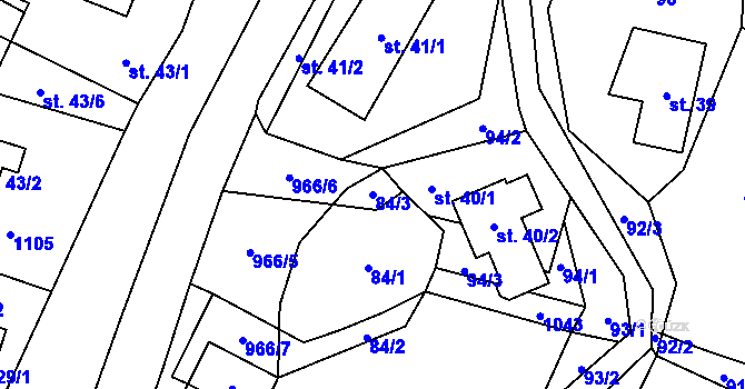 Parcela st. 84/3 v KÚ Čermná u Libouchce, Katastrální mapa