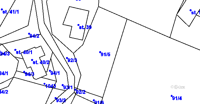 Parcela st. 91/5 v KÚ Čermná u Libouchce, Katastrální mapa