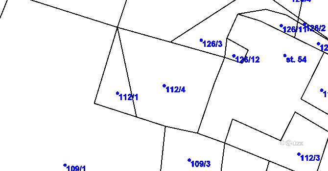 Parcela st. 112/4 v KÚ Čermná u Libouchce, Katastrální mapa