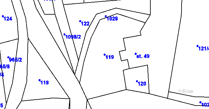 Parcela st. 119 v KÚ Čermná u Libouchce, Katastrální mapa