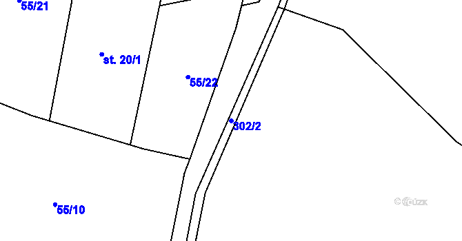 Parcela st. 302/2 v KÚ Čermná u Libouchce, Katastrální mapa
