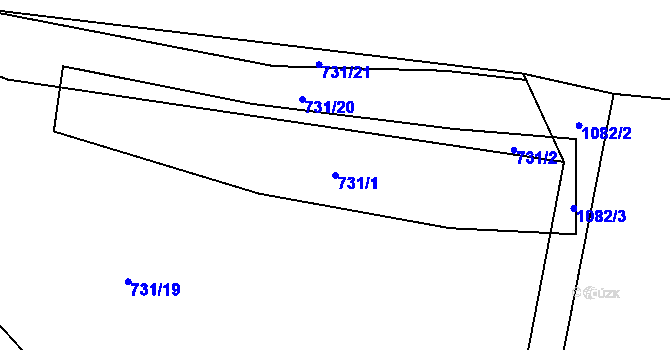Parcela st. 731/1 v KÚ Čermná u Libouchce, Katastrální mapa