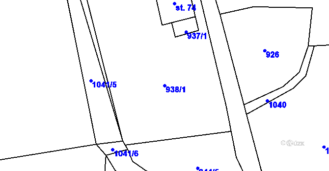Parcela st. 938/1 v KÚ Čermná u Libouchce, Katastrální mapa
