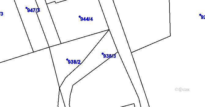 Parcela st. 938/3 v KÚ Čermná u Libouchce, Katastrální mapa