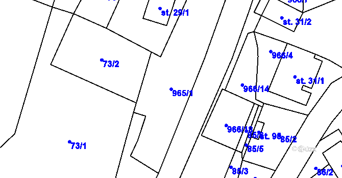 Parcela st. 965/1 v KÚ Čermná u Libouchce, Katastrální mapa
