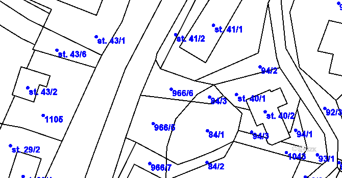 Parcela st. 966/6 v KÚ Čermná u Libouchce, Katastrální mapa