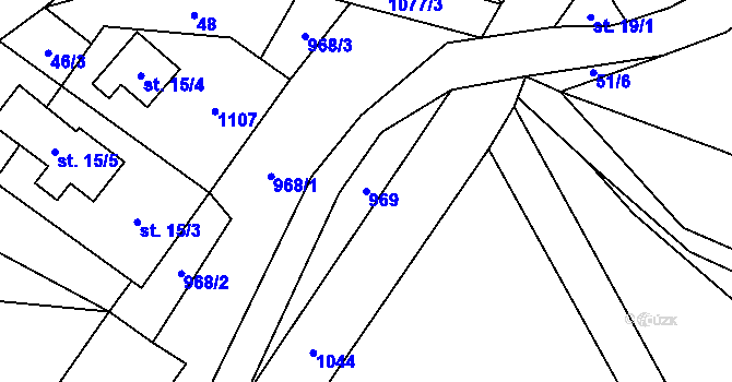 Parcela st. 969 v KÚ Čermná u Libouchce, Katastrální mapa