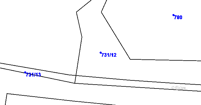 Parcela st. 731/12 v KÚ Čermná u Libouchce, Katastrální mapa