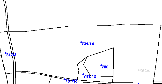 Parcela st. 731/14 v KÚ Čermná u Libouchce, Katastrální mapa